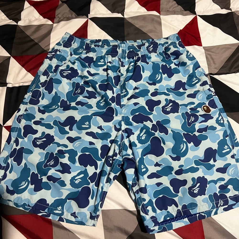 A Bathing Ape Bape ABC Camo Beach Shorts Blue Men’s Medium